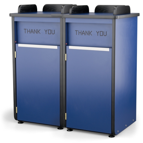Just Chair Manufaturing TRCPT-HPL-DBL-GR1 45"x 24" Trash Receptacle w/ Double Push Door & Kick Plate