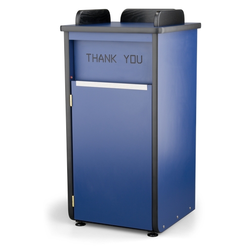 Just Chair Manufaturing TRCPT-HPL-GR1 24" x 24" Trash Receptacle w/ Push Door & Kick Plate