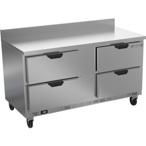 Beverage Air WTFD60AHC-4-FIP 60" Wide Two Section Four Drawer Worktop Freezer