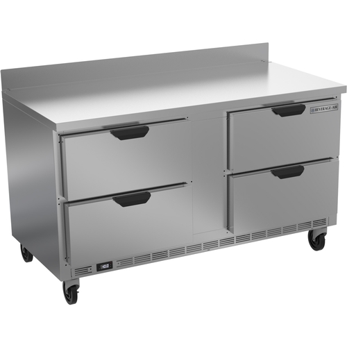 Beverage Air WTFD60AHC-4 60" Wide Two Section Four Drawer Worktop Freezer