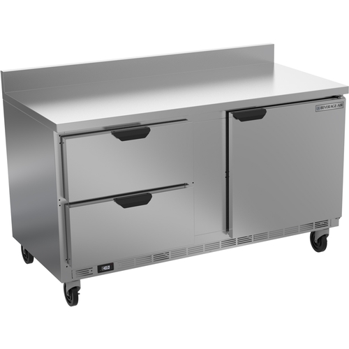 Beverage Air WTFD60AHC-2-FIP 60" Wide Two Section Worktop Freezer With Two Drawers