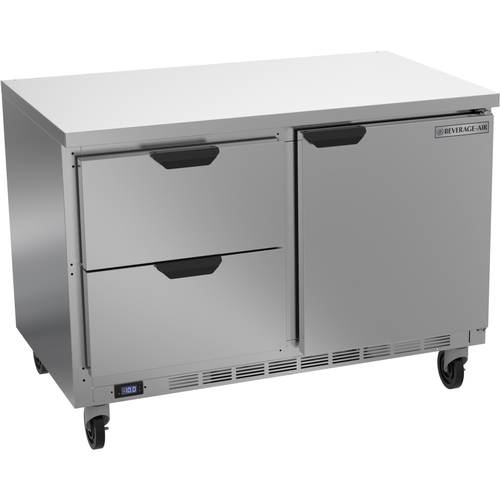 Beverage Air WTFD48AHC-2-FLT 48" Wide Two Section Worktop Freezer With Two Drawers