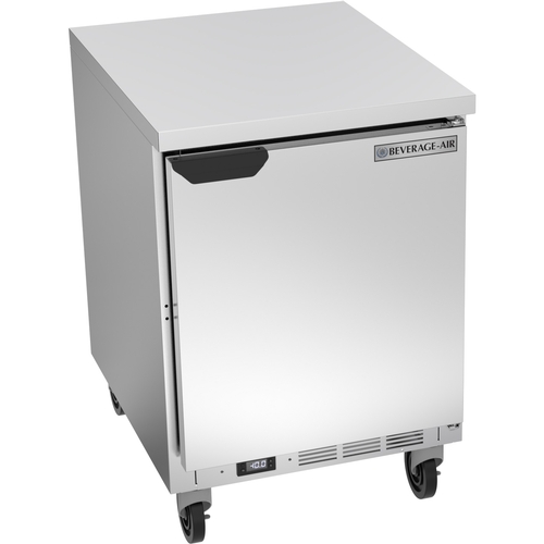 Beverage Air WTF24AHC-FLT 24" Wide 4.9 Cubic Foot One Door Worktop Freezer