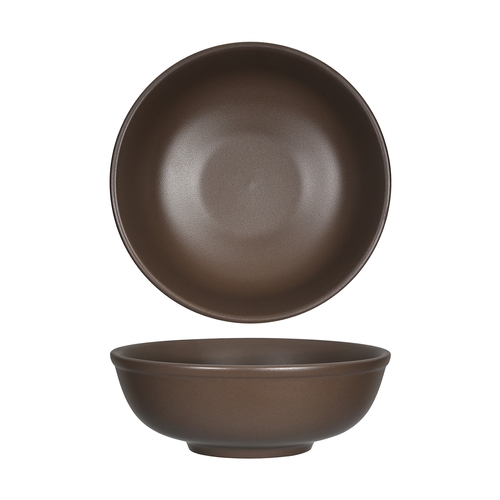 Tuxton China Inc VNB-3503 Zion 35 oz. Matte Brown Porcelain Menudo Bowl - 1 Doz