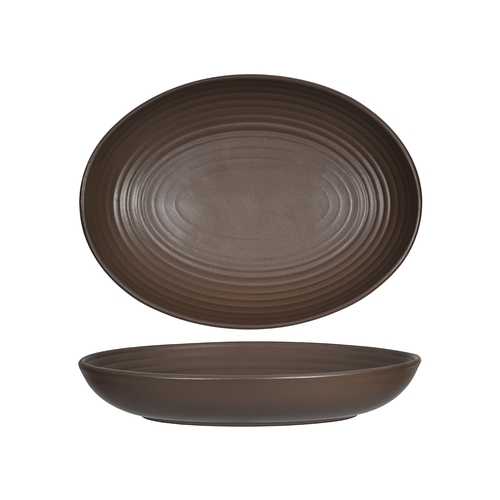 Tuxton China Inc VNB-350Y Zion 35 oz. Matte Brown Porcelain Bowl - 1 Doz