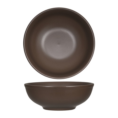 Tuxton China Inc VNB-5203 Zion 58 oz. Matte Brown Porcelain Menudo Bowl - 1 Doz