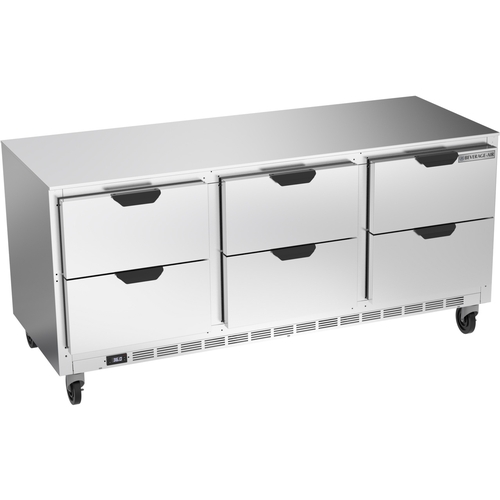 Beverage Air UCRD72AHC-6 72" Wide Six Drawer Undercounter Refrigerator