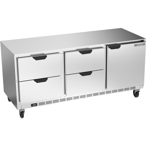 Beverage Air UCRD72AHC-4 72" Wide Undercounter Refrigerator With Four Drawers