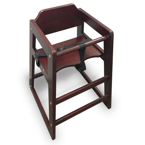 Just Chair Manufaturing W001HI-DMAH European Beechwood Dark Mahogany Finish High Chair