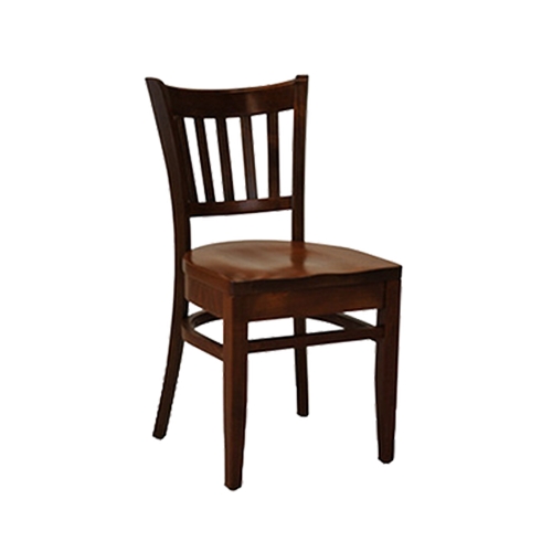 Just Chair Manufaturing W34718-SS Floating Slat Back German Beech Wood Chair w/ Wood Seat
