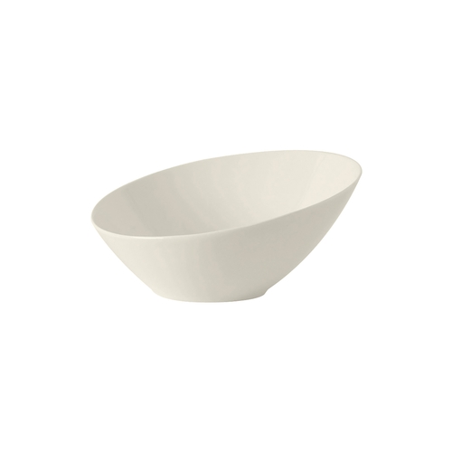 Tuxton China Inc AMU-408 AlumaTux 22 oz. Pearl White Ceramic Slant Bowl - 1 Doz
