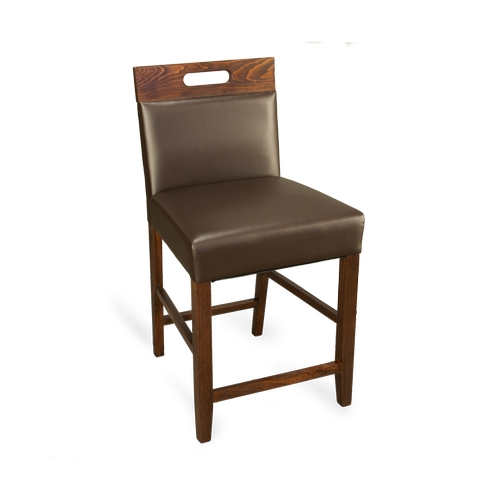 Just Chair Manufaturing W51024-EXP Walnut Frame Counter Chair w/ Padded Back & Spring Seat