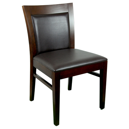 Just Chair Manufaturing W55518-BLK German Beech Wood Frame Side Chair w/ Padded Square Back