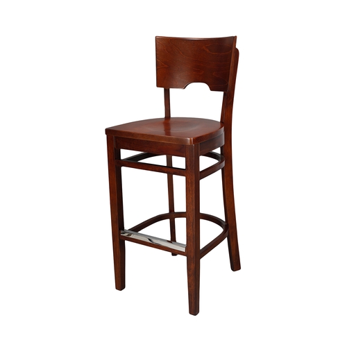 Just Chair Manufaturing W70730-SS German Beech Wood Frame Barstool w/ Floating Back
