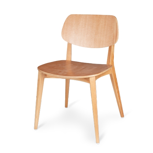 Just Chair Manufaturing W74018-FSC German Beech Wood Frame Side Chair w/ Veneer Back