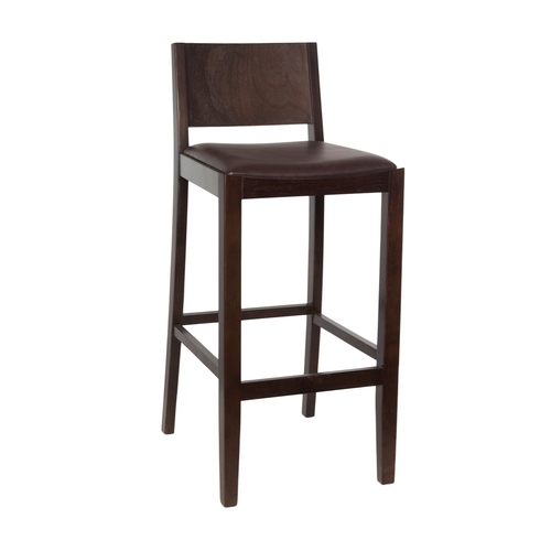 Just Chair Manufaturing W79030-BLK Tapered Back German Beech Wood Frame Barstool