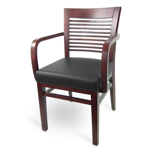 Just Chair Manufaturing W91118A-BLK Decorative Ladder Back German Beech Wood Chair
