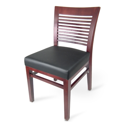 Just Chair Manufaturing W91118-BLK Decorative Ladder Back German Beech Wood Frame Chair