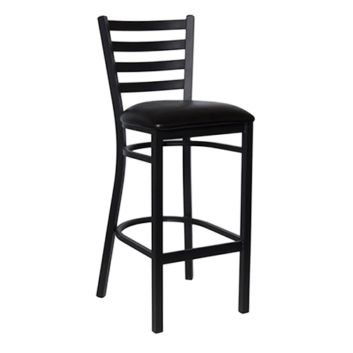 Just Chair Manufaturing WL20130-PS Ladder Back Steel Frame Bar Stool w/ Wood Look Finish