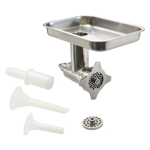 Winco EMP-MG12 Meat Grinder #12 Attachment Hub w/ (2) Grinder Plates