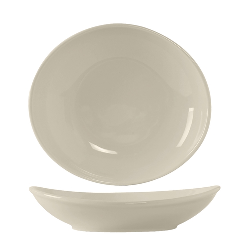 Tuxton China Inc BEB-185J DuraTux 18.5 oz. Amr White/Eggshell Ceramic Oval Bowl - 1 Dz