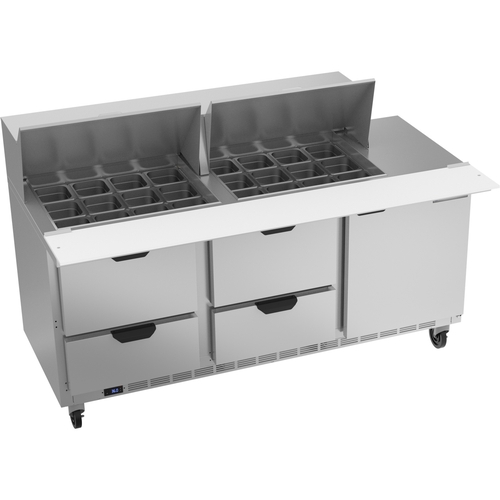 Beverage Air SPED72HC-24M-4 72" 24 Pan Three Section Mega Top Sandwich Salad Prep Table