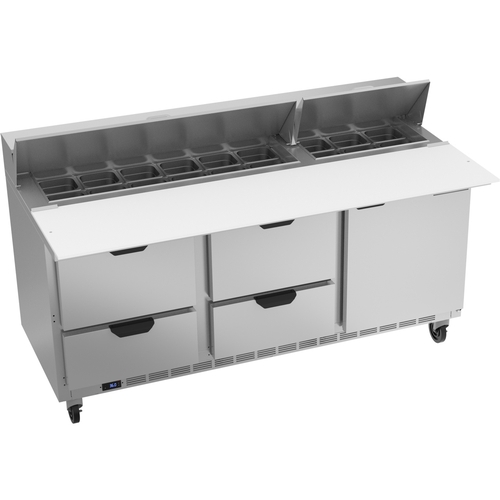 Beverage Air SPED72HC-18C-4 72" 18 Pan Three Section Sandwich Salad Prep Table