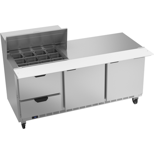 Beverage Air SPED72HC-12M-2 72" 12 Pan Three Section Mega Top Sandwich Salad Prep Table