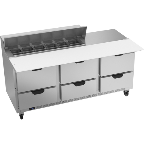 Beverage Air SPED72HC-12C-6 72" 12 Pan Three Section Sandwich Salad Prep Table