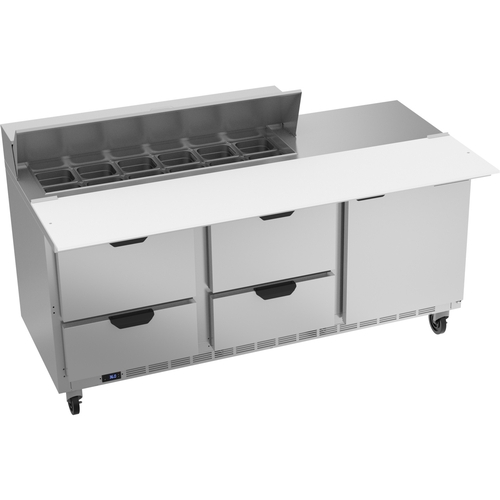 Beverage Air SPED72HC-12C-4 72" 12 Pan Three Section Sandwich Salad Prep Table