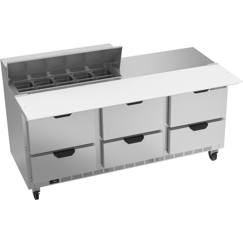 Beverage Air SPED72HC-10C-6 72" 10 Pan Three Section Sandwich Salad Prep Table