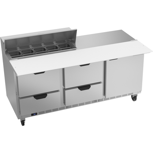 Beverage Air SPED72HC-10C-4 72" 10 Pan Three Section Sandwich Salad Prep Table