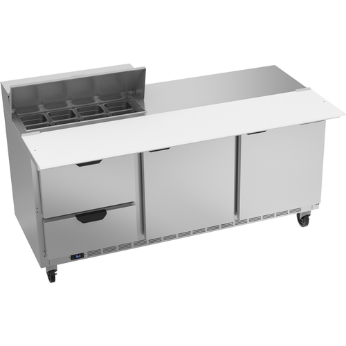 Beverage Air SPED72HC-08C-2 72" 8 Pan Three Section Sandwich Salad Prep Table