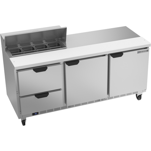 Beverage Air SPED72HC-08-2 72" 8 Pan Three Section Sandwich Salad Prep Table