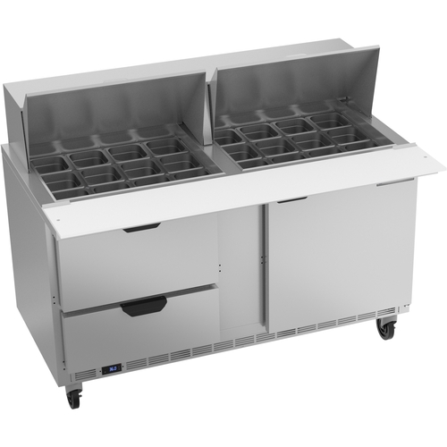 Beverage Air SPED60HC-24M-2 60" 24 Pan Two Section Mega Top Sandwich Salad Prep Table