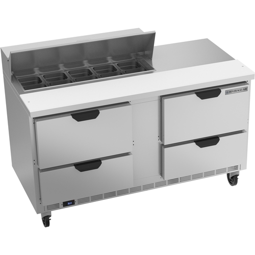 Beverage Air SPED60HC-10-4 60" 10 Pan Two Section Sandwich Salad Prep Table