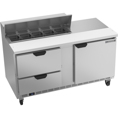 Beverage Air SPED60HC-10-2 60" 10 Pan Two Section Sandwich Salad Prep Table