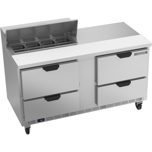 Beverage Air SPED60HC-08-4 60" 8 Pan Two Section Sandwich Salad Prep Table
