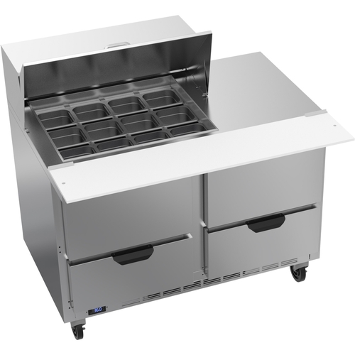 Beverage Air SPED48HC-12M-4 48" 12 Pan Two Section Mega Top Sandwich Salad Prep Table