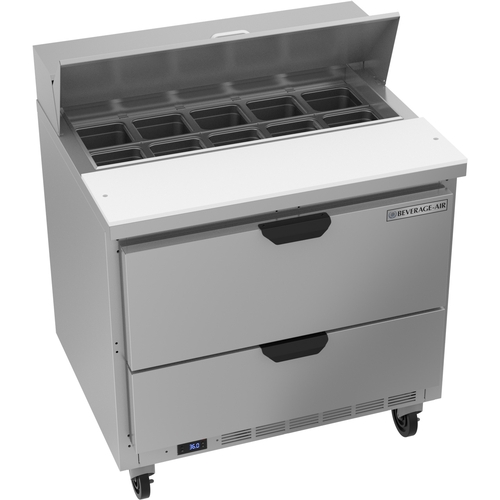 Beverage Air SPED36HC-10-2 36" 10 Pan One Section Sandwich Salad Prep Table