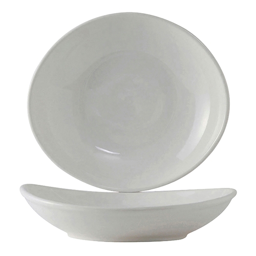 Tuxton China Inc BWB-280J DuraTux 30 oz. White Ceramic Oval Bowl - 1 Doz