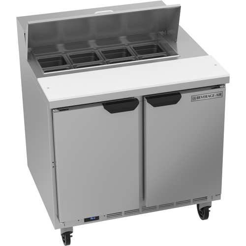 Beverage Air SPE36HC-08 36" 8 Pan Two Section Sandwich Salad Prep Table