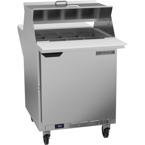 Beverage Air SPE27HC-12M-B-DS 27" Dual Sided 12 Pan Mega Top Sandwich Salad Prep Table