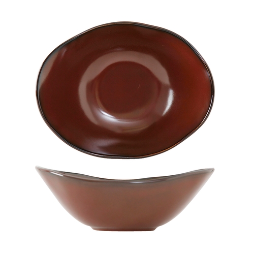 Tuxton China Inc GAR-403 Artisan 20 oz. Red Rock Ceramic Capistrano Bowl - 1 Doz