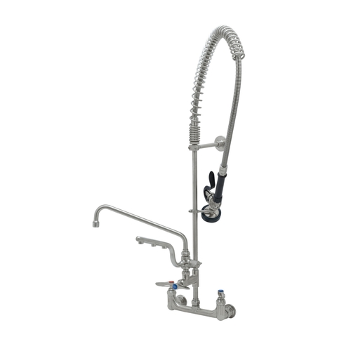 T&S Brass S-0133-U12-B Eversteel 8" Wall Mount Mixing Faucet w/ Add-On Faucet