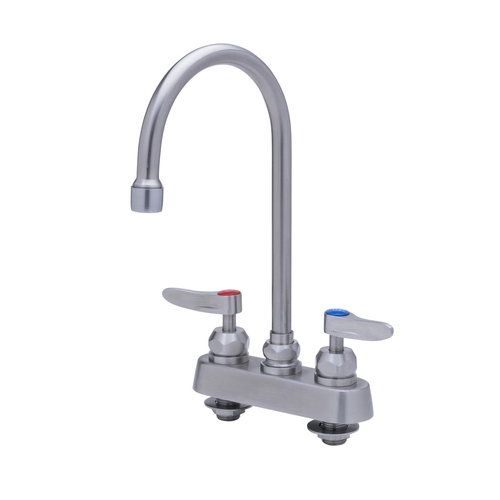 T&S Brass S-1141-CR Eversteel 4" Deck Mount Workboard Faucet w/ Gooseneck Faucet