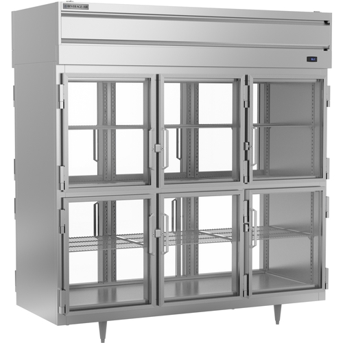 Beverage Air PRD3HC-1BHG 74 Cubic Foot 12 Door Three Section Pass-Thru Refrigerator