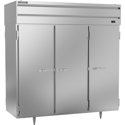Beverage Air PRD3HC-1AS 74 Cubic Foot 6 Door Three Section Pass-Thru Refrigerator