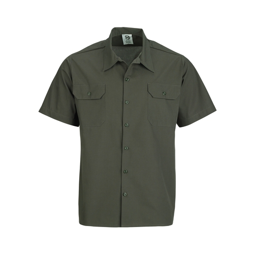 Mercer Culinary M60250OLL Metro Edge Series Olive Unisex Work Shirt w/ Mesh Back - L