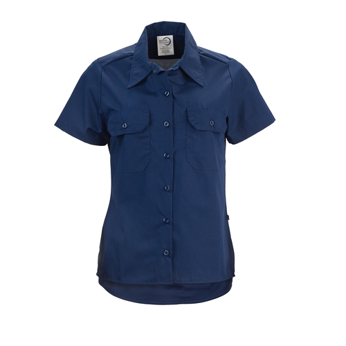 Mercer Culinary M60350NBXXS Metro Edge Series Navy Blue Women's Work Shirt - XXS